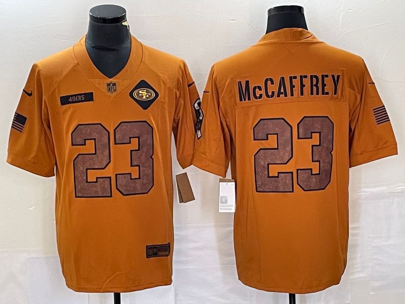 Men San Francisco 49ers #23 Mccaffrey brown Nike 2023 Salute To Service Limited NFL Jersey->san francisco 49ers->NFL Jersey